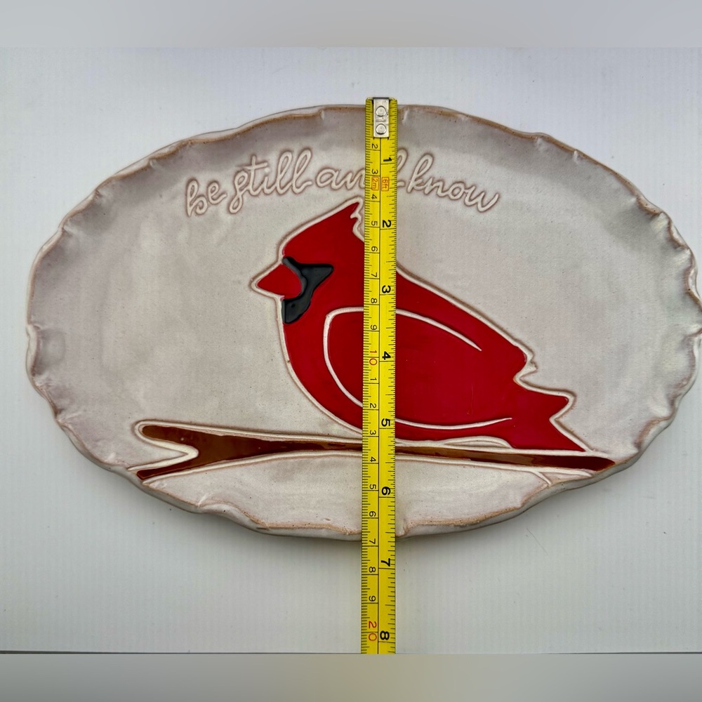Mud Pie Cardinal Plate. “Be Still and Know…” 10”x6.5” - Picture 2 of 6